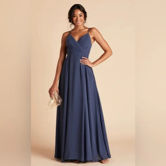 SOLD Birdy Gray Kaia Dress Slate Blue Formal Gown Bridesmaid Prom Dress - Picture 5 of 10